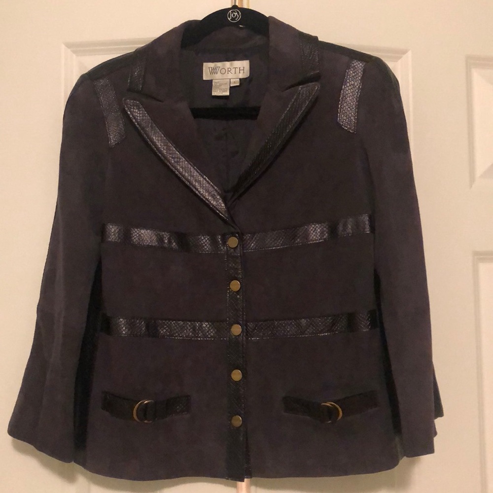 Stunning Worth Suede and Leather Jacket/Blazer